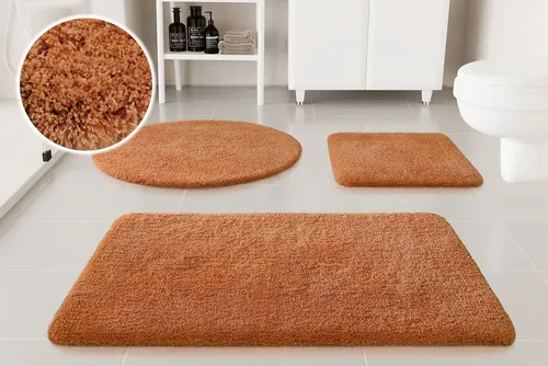 OTTO home Badematte Kaarin - Flauschiger Badteppich - Badteppich aus 100% Polyester, rutschhemmend und schnell trocknend. Ideal für ein sicheres und komfortables Badezimmererlebnis in stilvollem Terracotta.