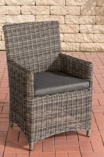 TPFGarden Gartenstuhl Fonda - eleganter Gartensessel in grau-meliert mit GRATIS Kissen - Der TPFGarden Gartenstuhl Fonda vereint stilvolles Design und Stabilität. Gefertigt aus handverarbeitetem Polyrattan und rostfreiem Aluminium, ist er ideal für Garten, Balkon und Terrasse. Komfortable Kissen inklusive!