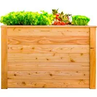 Westmann Holz-Hochbeet Lärche, Natur - Hochbeet aus wetterbeständiger Lärche für den einfachen Anbau von Gemüse und Kräutern. Ideal für Hobbygärtner, bequem in der Höhe und schädlingsresistent.