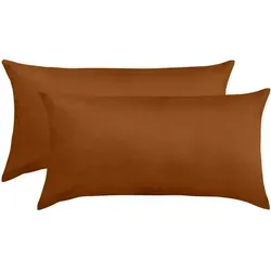 Traumschlaf Edel-Linon Kissenbezüge 2er Set 2x 40x80 cm | schoko - braun