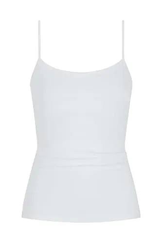 Mey Tagwäsche Superfine Organic Spaghetti Tops Weiss S(38) - Unterhemden & BH-Hemden für Damen, schmale Passform mit tiefem Rundhalsausschnitt für ein natürliches Tragegefühl, 100% Made in Germany.