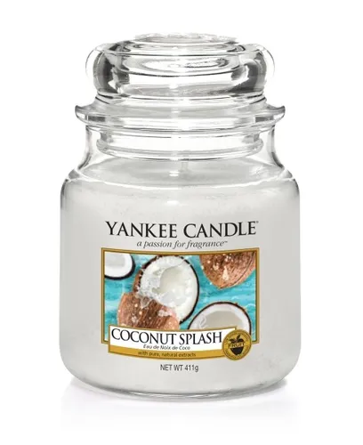 Yankee Candle Duftkerze im Glas | Coconut Splash - Erfrischender tropischer Duft - Kerzen im Glas mit bis zu 75 Stunden Brenndauer, aus Premiumwachs für ein langanhaltendes Dufterlebnis. Klassisches Glas mit Deckel sorgt für Duftbewahrung.