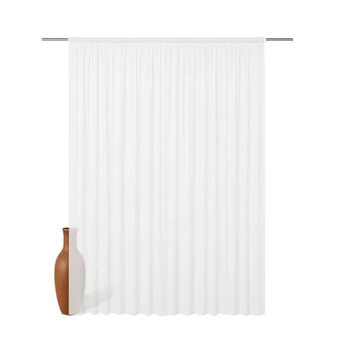 Foxx Vorhang 300x245 mit Kräuselband für Schienen, transparente Moderne XXL Gardinen, Schiebegardinen Langstore Voile für Wohnzimmer, Balkontür