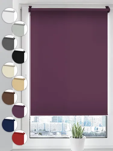 Sonello Verdunkelungsrollo Klemmfix ohne Bohren 105 x 130 Violett Verdunklungsrollo Fensterrollo Rollo Seitenzugrollo Klemmrollo für Fenster & Tür