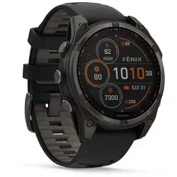Garmin fenix 8 - 47 mm, Solar Sapphire, Graphit/Titan Carbongrau - Smartwatch für Outdoor-Enthusiasten mit bis zu 28 Tagen Akkulaufzeit, integrierter LED-Taschenlampe und Sprachsteuerung für grenzenlose Abenteuer.