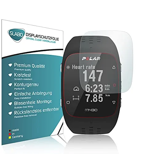 Slabo 4 x Displayschutzfolie kompatibel mit Polar M400 | Polar M430 Displayschutz Schutzfolie Folie Crystal Clear KLAR
