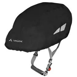 VAUDE Unisex Helmet Raincover - Wasserdichter Helmüberzug in Schwarz - Helmüberzüge, wasser- und winddicht mit reflektierenden Elementen für erhöhte Sichtbarkeit. Ideal für Fahrradtouren und Pendler!