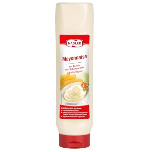 Nadler Mayonnaise 80% - Hochwertige Mayonnaise mit 80% Rapsöl für einen cremigen Geschmack, ideal für Dips und Salate. Perfekt für Feinschmecker und Grillpartys!