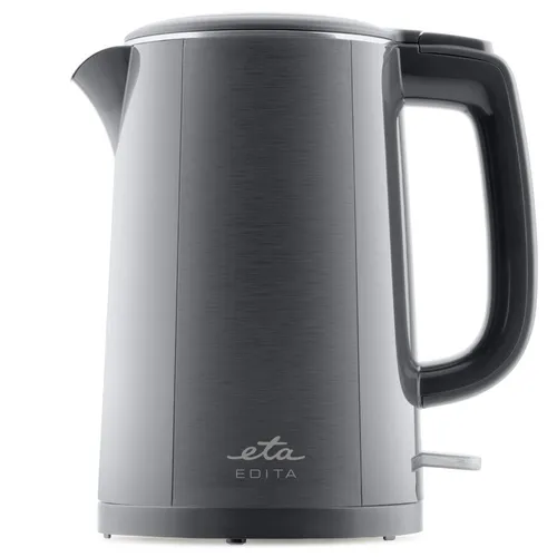 eta Wasserkocher EDITA ETA859590020, 1,5 l, 2200 W - Wasserkocher in elegantem Grau, doppelwandig für sicheren Griff und schnelle Zubereitung Ihrer Heißgetränke mit 2200 W Leistung.