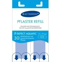 Actiomedic® EasyAid DETECT/ AQUATIC Pflasterstrips, 19 x 72 mm 120.823.19720 , 1 Packung = 30 Stück