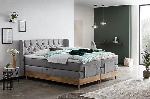 Belanoti EON Boxspringbett 180x200 elektrisch verstellbar - Betten: Komfortables Boxspringbett mit 7-Zonen Taschenfederkern und elektrisch verstellbarem Motor für individuellen Liegekomfort und optimale Erholung.