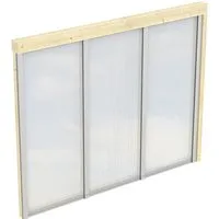Skan Holz Polycarbonat Seitenwand 300/289 cm - Zubehör für Terrassenüberdachungen aus Leimholz, mit robusten Polycarbonat-Doppelstegplatten für optimalen Wetterschutz und langlebige Stabilität.