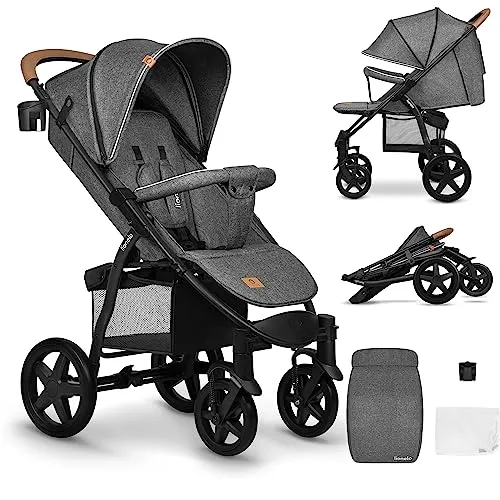 LIONELO Annet Plus Buggy bis 22 kg mit Liegefunktion - Buggys mit Liegefunktion, ideal für Komfort und Sicherheit, ausgestattet mit umfangreichem Zubehör wie Moskitonetz und Getränkehalter.