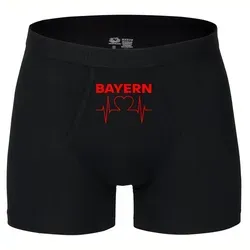 multifanshop Boxershorts Bayern - Herzschlag - Unterwäsche schwarz M