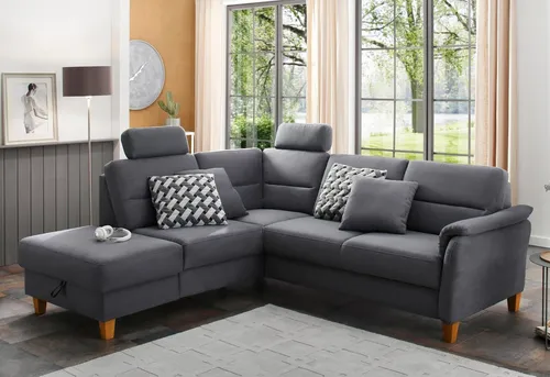 Home affaire Ecksofa Palmera L-Form, B: 236 cm, optional Bettfunktion & Bettkasten, Federkern