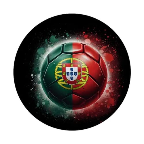 Fußball Portugal Flagge Magnet mit Flaschenöffner rund EM 2024 Fanartikel Portugiesischer Fußball Grüner Roter Ball Sport Magnet mit Flaschenöffner