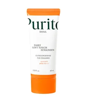 Purito SEOUL - Daily Soft Touch Sunscreen SPF50+ PA++++ - Sonnenschutzmittel mit SPF50+ PA++++, ideal für ölige und Mischhaut. Schützt vor UV-Strahlen und stärkt die Hautbarriere mit 5 Ceramiden für ein mattes Finish ohne fettigen Film.