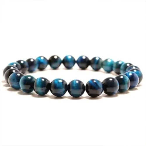 Chyuan Frauen Stein Armband, blaue Armband Perlen Elastisches Armband Charm Frauen und Männer Paar Mode Geschenk