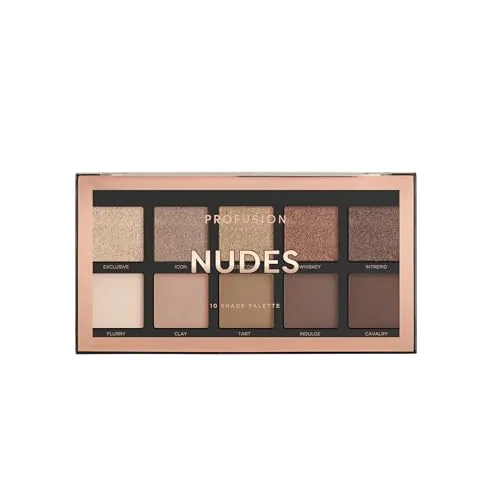 Profusion Cosmetics Lidschatten-Palette mit 10 Farbtönen – hochpigmentierte Multi-Finish-Farben, vegan und tierversuchsfrei, kreieren Sie atemberaubende Looks unterwegs – reisefreundliches und