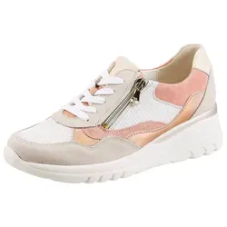 Waldläufer Keilsneaker Schnürschuh, Halbschuh, Freizeitschuh mit Reißverschluss beige 41 EU (7,5 UK)