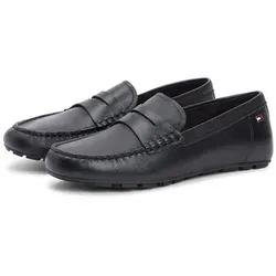 Tommy Hilfiger FLAG LEATHER DRIVER LOAFER Slipper Halbschuh schwarz 39 EU - Eleganter Slipper in Größe 39, aus hochwertigem Leder mit modischer Ziersteppung. Ideal für den Alltag, kombiniert Komfort und Stil. Perfekt für entspannte Anlässe.