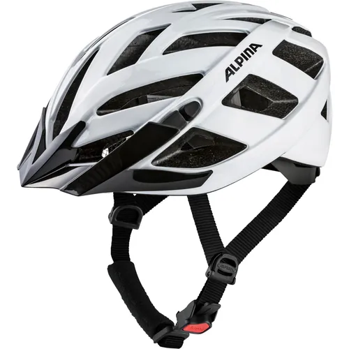 Alpina Panoma Classic Fahrradhelm - Weiß Glanz für 52-57 cm - Fahrradhelme mit optimalem Schutz und Komfort, ideal für schmale Köpfe. Inmold-Technologie, 23 Belüftungsöffnungen und Helmschild bieten Sicherheit und Stil beim Radfahren.