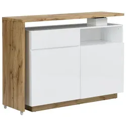 Vente-unique Barmöbel ELDIR - Drehbar mit 2 Türen & 1 Schublade - Elegantes Barmöbel aus MDF, drehbar um 360°, mit 2 Türen und 1 Schublade für optimalen Stauraum. Ideal für stilvolle Getränkepräsentation in Ihrem Zuhause.