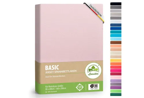 leevitex® Spannbettlaken Jersey aus 100% Baumwolle, für Kinder- & Standardmatratzen, Jersey, Gummizug: rundum, (1 Stück), 100% Baumwolle, anschmiegsam & dehnbar, diverse Größen und Farben