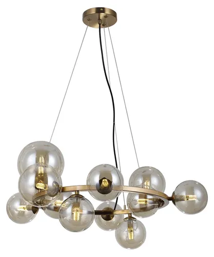 CANELLO PND-406007-11-HBR Italux Pendelleuchte - Moderne Pendelleuchte mit honigmessingfarbener Optik und Höhenverstellbarkeit. Ideal für Wohnzimmer, Esszimmer und mehr. 11 Lichtquellen für flexible Beleuchtung und gemütliche Atmosphäre.