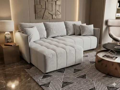 CORNERO Ecksofa CHICAGO L-Form mit Schlaffunktion und Stauraum - Hellgrau - Das CHICAGO L Ecksofa vereint modernes Design und Funktionalität. Mit Schlaffunktion und integriertem Stauraum ist es die ideale Lösung für stilvolles Wohnen und praktischen Komfort. Perfekt für entspannte Abende und Gästeübernachtungen.