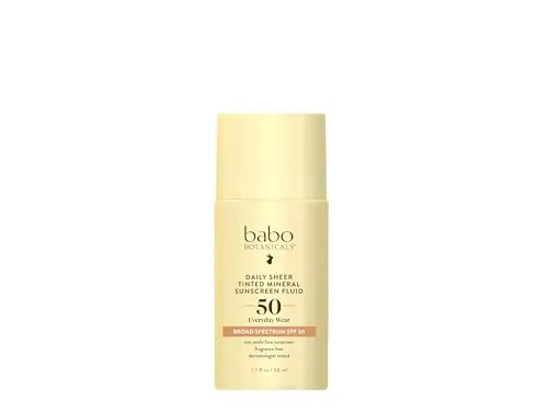 Babo Botanicals, transparentes, mineralisches Sonnenschutz-Fluid, LSF 50, 50 ml
