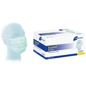 Meditrade Suavel Protec Mundschutz blau 80-902 - 50 Stück Packung, hoher Tragekomfort und ideal für OP- und Stationsanwendungen