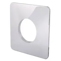 JS Abdeckrosette 140 x 140 mm, KS-verchromt - Typ AR-CR - Sanitärinstallation mit hochwertiger verchromter Abdeckrosette, inkl. 2 Distanzringen für einfache Montage, ideal für Unterputzmontage von Wasserzählern.