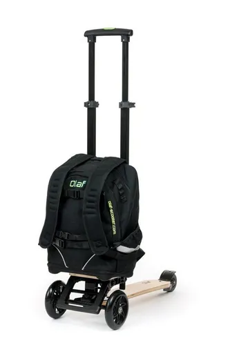 Olaf Dreiradscooter Urban 4in1 Roller schwarz für Erwachsene - Dreiradscooter mit 4 Funktionen: KICK SCOOTER, SKATEBOARD, TROLLEY und Rucksack. Klappbar und höhenverstellbar, ideal für vielseitigen Einsatz und maximalen Komfort.