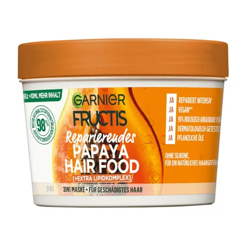 Garnier Fructis Haarkur Papaya Hair Food 3in1 Maske, 400 ml