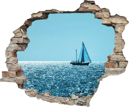 queence Wandtattoo Segelboot (1 St), Wandsticker, Wandbild, selbstklebend, 3D, Wanddurchbruch