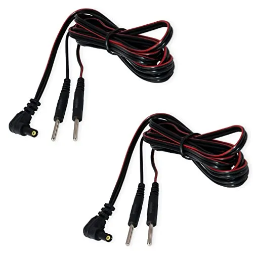 axion® – 2x TENS/EMS-Verbindungskabel mit 2 mm Pin - Ersatzkabel für TENS Geräte und EMS Trainer - 120 cm Länge