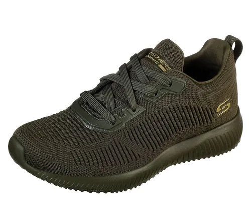 Skechers Bobs Squad-Tough Talk Schnürhalbschuh - Babysneakers mit weichem, gewebtem Strick-Mesh und Memory Foam Einlegesohle für optimalen Tragekomfort. Ideal für den Alltag und sportliche Aktivitäten.