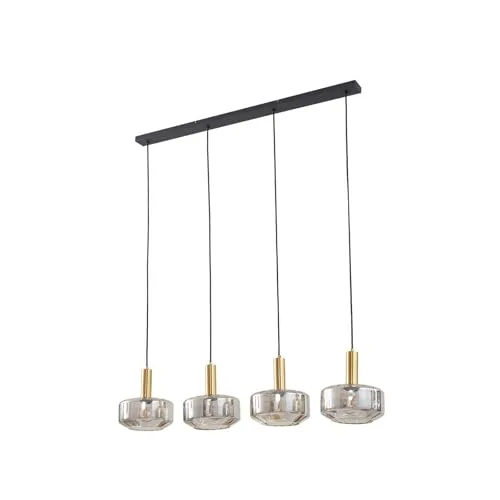 Lindby Hildur 4 Pendelleuchte 118cm - Elegante Pendelleuchte in Rauch Grau und Messing, perfekt für stilvolle Akzente in Ihrem Wohnraum.