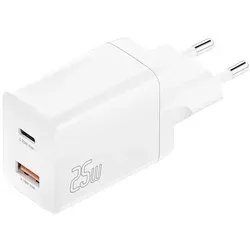 4smarts Wall Charger PD Duo 25 W USB-C und USB-A - Schnelles Aufladen mit 25W: Das kompakte Netzteil lädt zwei Geräte gleichzeitig und passt sich intelligent an die optimale Leistung an. Ideal für Smartphones, Tablets und mehr – perfekt für unterwegs!