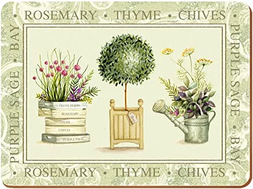 Creative Tops Extra große Tischsets 4er-Set - Platzsets aus der Premium "Topiary" Kollektion, rutschfest und hitzebeständig bis 120 °C, ideal für elegante Tischdekorationen.