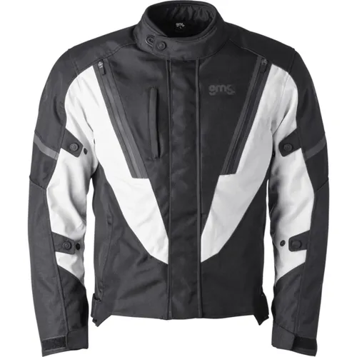 GMS-Moto Avon Textiljacke wasserdicht - Schwarz/Weiß - 4XL - Motorradjacke aus abriebfestem GERMADURA® 600D mit wasserdichter GERMATEX® Z-Liner Membran, höhenverstellbaren Protektoren und AirVent-Belüftung für optimalen Schutz und Tragekomfort bei jedem Wetter.