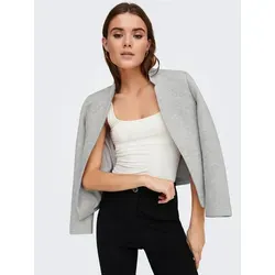ONLY Kurzblazer ONLADDY-LINEA L/S SHORT BLAZER CC TLR - Modischer Kurzblazer in Light Grey Melange, pflegeleicht und ideal für stylische Anlässe. Perfekte Passform mit tiefem V-Ausschnitt und Reverskragen.