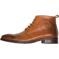 Helstons Heritage Motorradschuhe, braun, Größe 41 für Männer - Hochwertige gefütterte Kalbslederschuhe mit Knöchelschutz und atmungsaktiver Membrane – ideal für stilvolle Sicherheit auf jeder Fahrt.