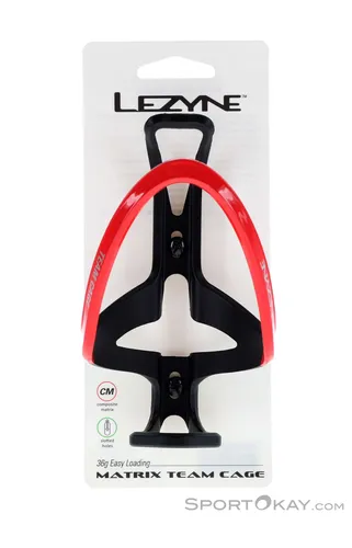 LEZYNE Flaschenhalter Matrix Team rot - Flaschenhalter aus leichtem Composite Matrix Verbundmaterial, stabil und sicher für jedes Gelände. Mit einfacher Entnahme und in verschiedenen Farben erhältlich, perfekt anpassbar für Dein Bike.