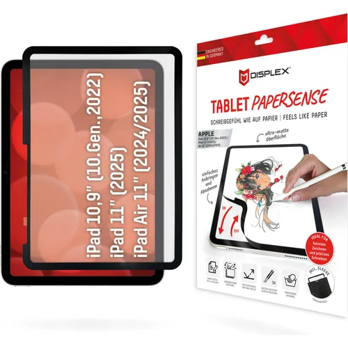 Displex Tablet Papersense, iPad Paper Feeling Schutzfolie (1 Stk., Apple iPad 2022 (10. Gen)) (01887)