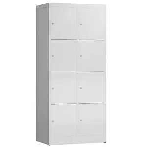 Steelboxx Fächerschrank ClassiX - 8 Fächer, komplett verschweißt - Schränke für Umkleiden und Pausenräume, robust und pflegeleicht mit Geräuschdämpfung und Zylinderschloss - ideal für Industrie, Schulen und Fitnessstudios.