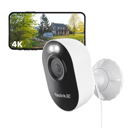 Reolink Lumus Pro, 4K Wi-Fi 6 Überwachungskamera Aussen mit 2,4/5GHz Dual-Band Wi-Fi, Farb-Nachtsicht, Plug-In WLAN Kamera Outdoor mit 24/7-Aufzeichnung, Intelligente Erkennung, Sirene, Wetterfest