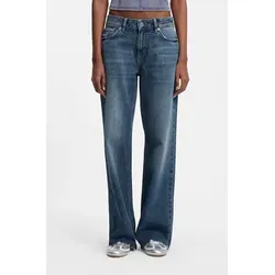 HUGO Loose-fit-Jeans Gamala mit ausgefranstem Saum, Baggy-Fit blau 30