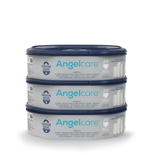 Angelcare® Kassetten Classic/Dress-Up XL, 3er-Pack Nachfüllung - Windeleimer Nachfüllung mit OdourSeal Technologie für optimalen Geruchschutz. Die spezielle 7-schichtige Folie verhindert Gerüche und Bakterien, ideal für frische Räume.